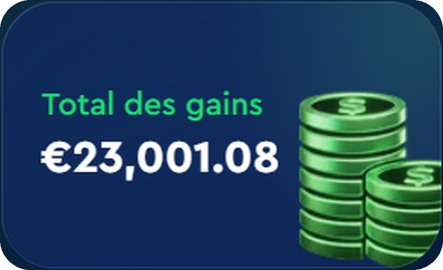 Total de mes gains : 23 001,08 €